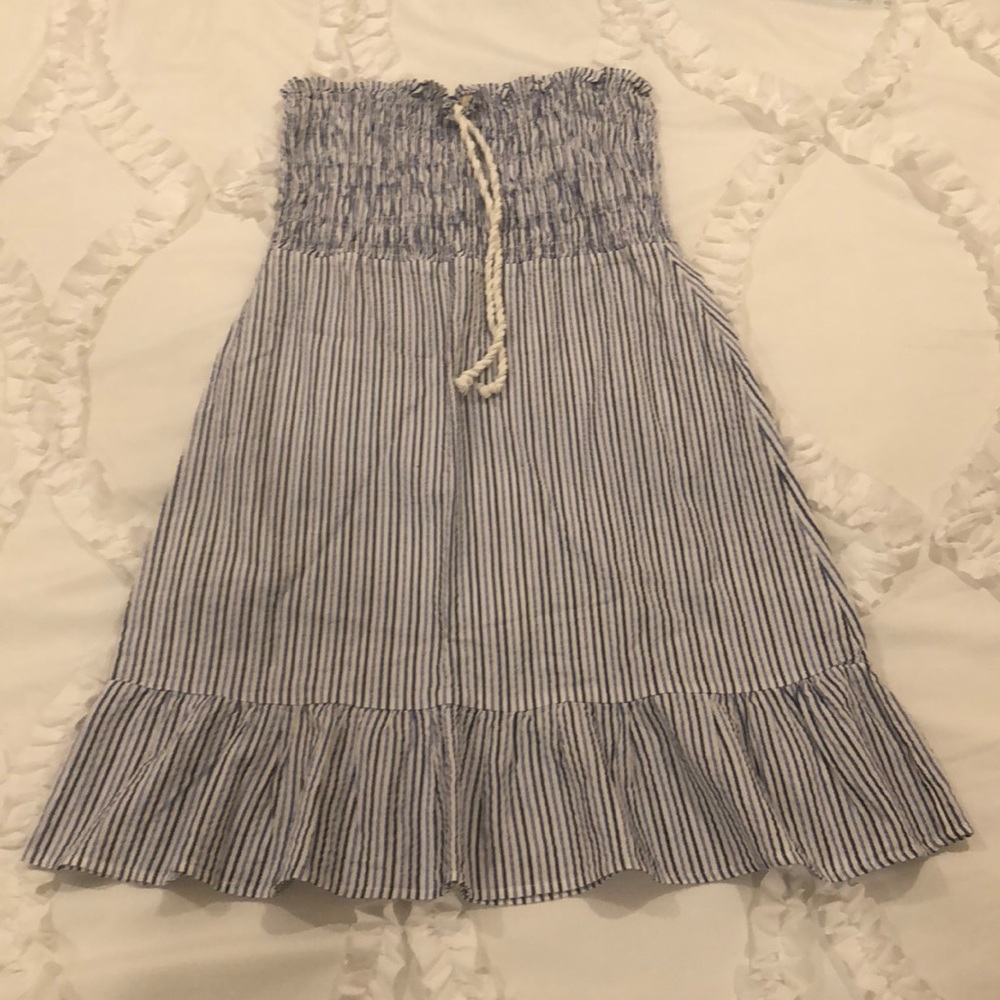 Blue Striped Bathing Suit Coverup